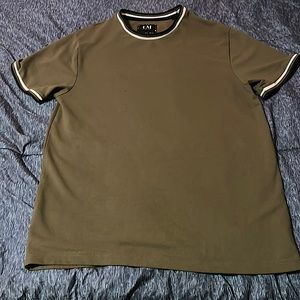 dark green shirt